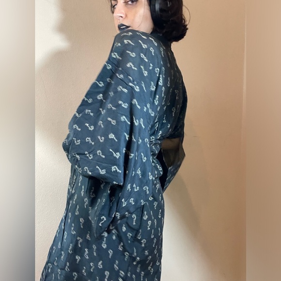 True antique crepe silk kimono question mark the riddler joker Batman usomono - Picture 6 of 16